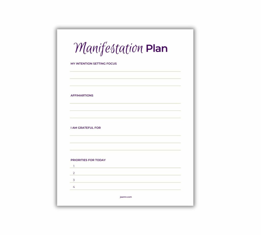 Free Download Daily manifestation planner PDF